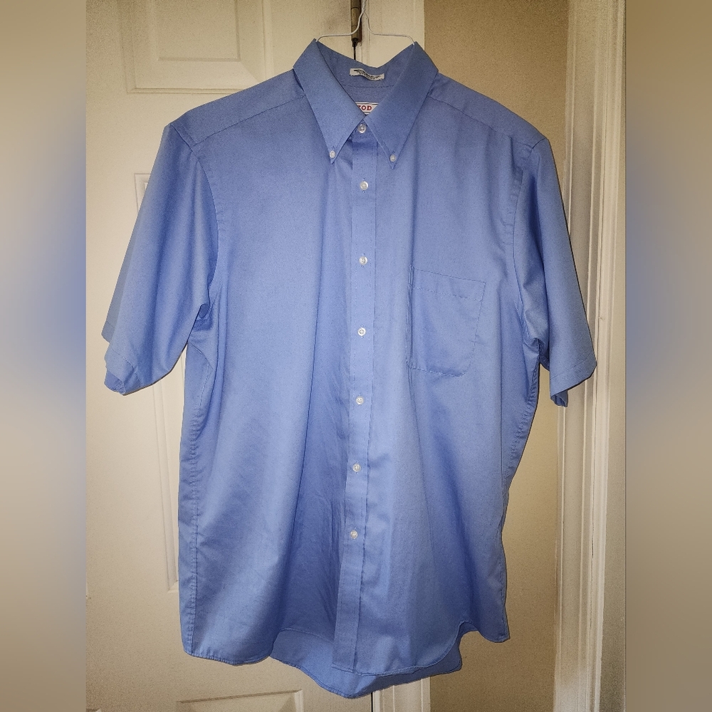 Men's IZOD short-sleeve blue dress shirt size 16 1/2